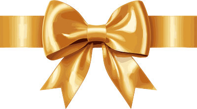 金色礼品丝带与金色蝴蝶结插画设计