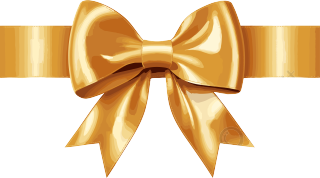 金色礼品丝带与金色蝴蝶结插画设计