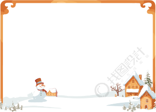 雪人与房屋的圣诞节白色琥珀色网站背景