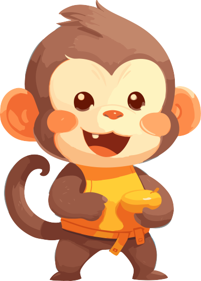 可爱猴子手持香蕉的动画素材