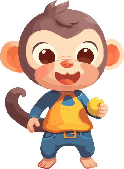 可爱猴子手持香蕉的动态GIF素材