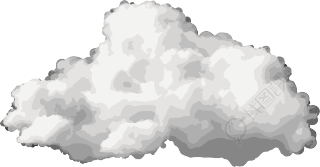 透明背景白云像素化图形素材