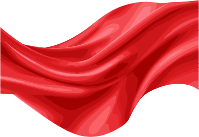 抽象红色丝带飘扬的矢量插画元素