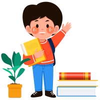 怀抱书籍开心打招呼的男生开学季素材