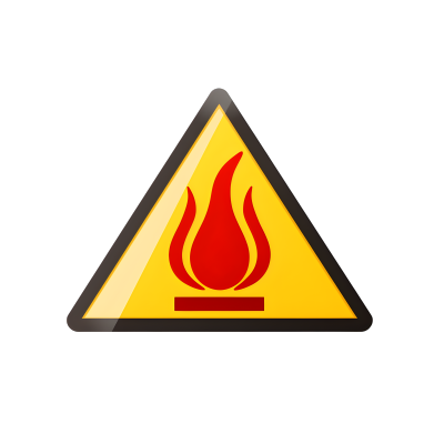 火焰警告标志白底图素材