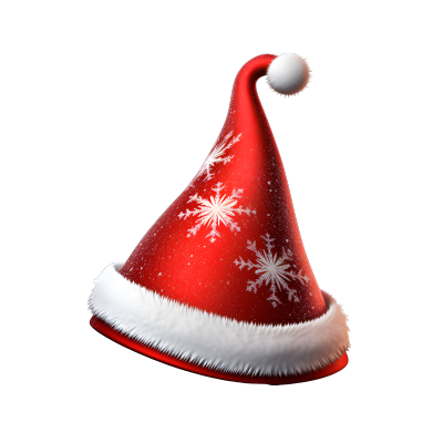 圣诞帽白色背景3D元素