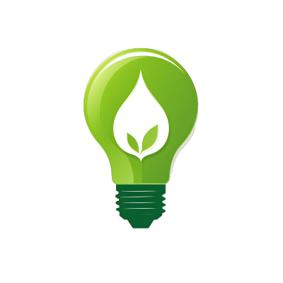 绿色叶子环保灯泡PNG图形素材