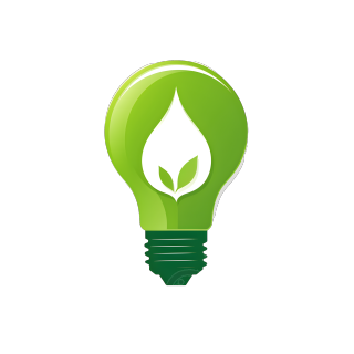 绿色叶子环保灯泡PNG图形素材