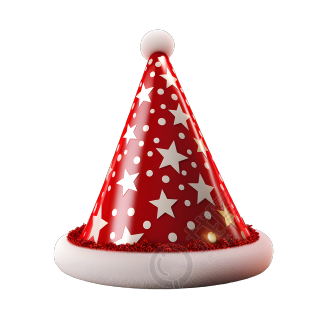 圣诞帽白底3D素材