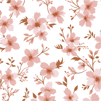 粉色花朵简约风格无缝图案插画