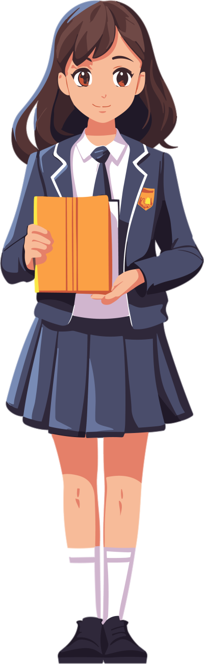 校服少女手持书籍素材