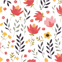 可爱花朵无缝向量图案插画