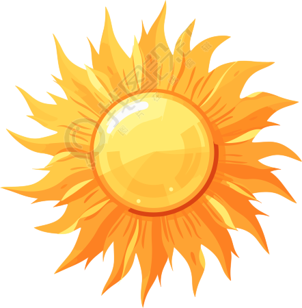 散发光芒的太阳插图