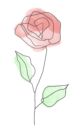 手绘粉色玫瑰素材