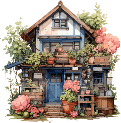 可爱小房子插画素材