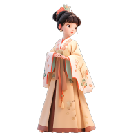可商用的中国汉服女孩插画设计