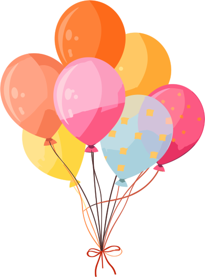 生日气球装饰插画