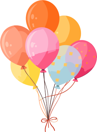 生日气球装饰插画
