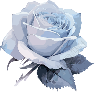 蓝色玫瑰创意设计元素PNG图形素材