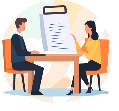 面试官正在面试插画设计素材