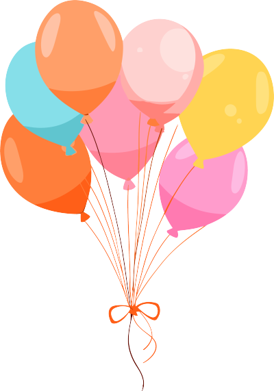 生日气球布置插画