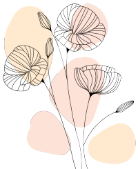 黑色线条花卉花苞创意插画设计