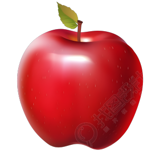 3D立体红色苹果图形素材PNG