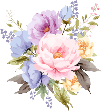 精美水彩花束花艺插画素材
