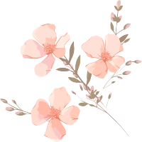 可爱小粉花的插画素材