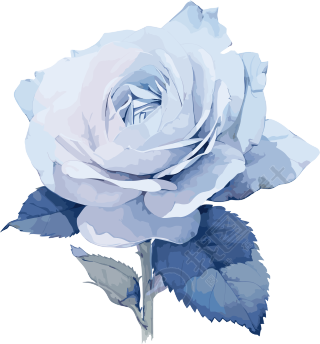 蓝色玫瑰创意设计，高清PNG图形素材