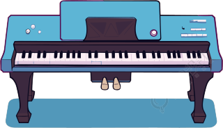 蓝色钢琴动态图素材