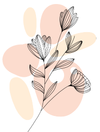 粉色小清新背景线条花卉插画素材