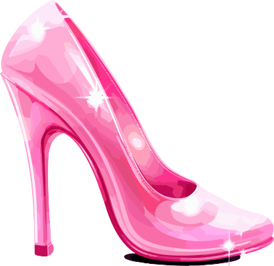 粉色高跟鞋插画设计元素