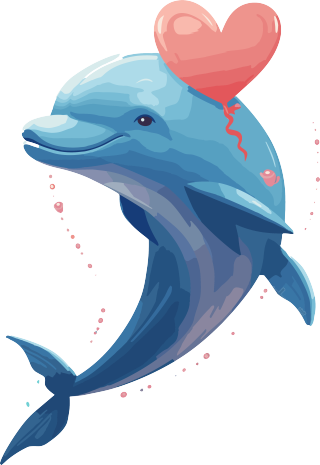 爱心海豚2D游戏艺术元素