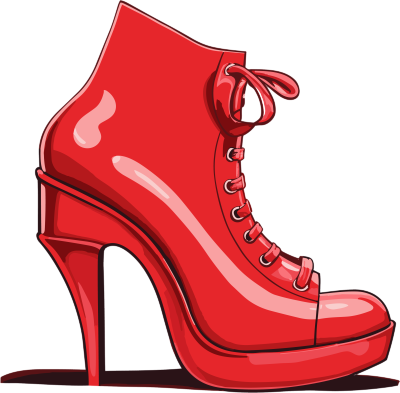 红色高跟运动鞋插画设计