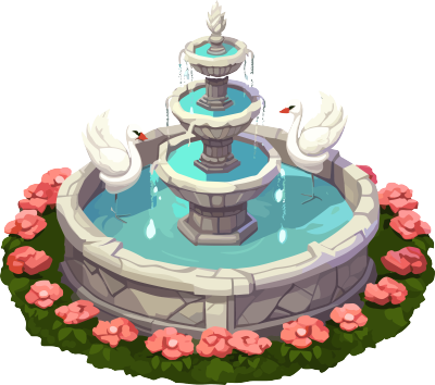 二维游戏艺术设计玫瑰和天鹅喷泉素材