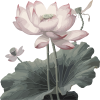 中国画风格的花与蝴蝶元素