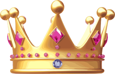 卡通风格公主皇冠粉色宝石装饰插画设计