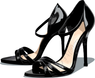 黑色高跟鞋PNG素材-创意设计元素