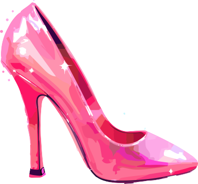 粉色高跟鞋插画设计