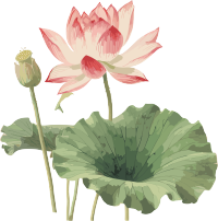 西周风格莲花水彩艺术设计元素