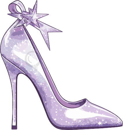 紫色银星女士高跟鞋动画GIF