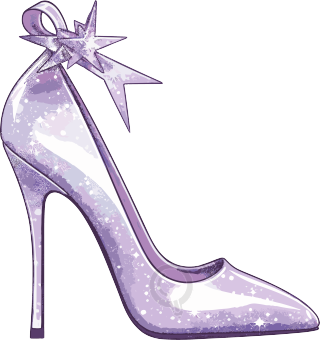 紫色银星女士高跟鞋动画GIF