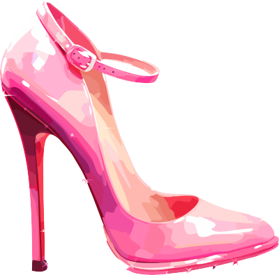 粉色高跟鞋插画-闪亮柔和元素