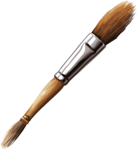 宽松绘画应用的褐色和蓝色水彩刷子艺术PNG素材