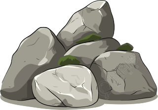商业可用长青苔的石头PNG素材