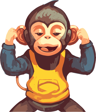 可爱猴子戴眼镜看书插画