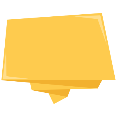 手绘黄色对话框透明背景素材