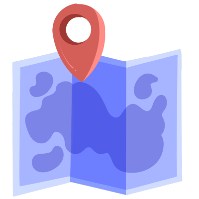 旅游季地图标志透明背景插画