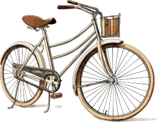 复古风格自行车白色背景PNG图形素材